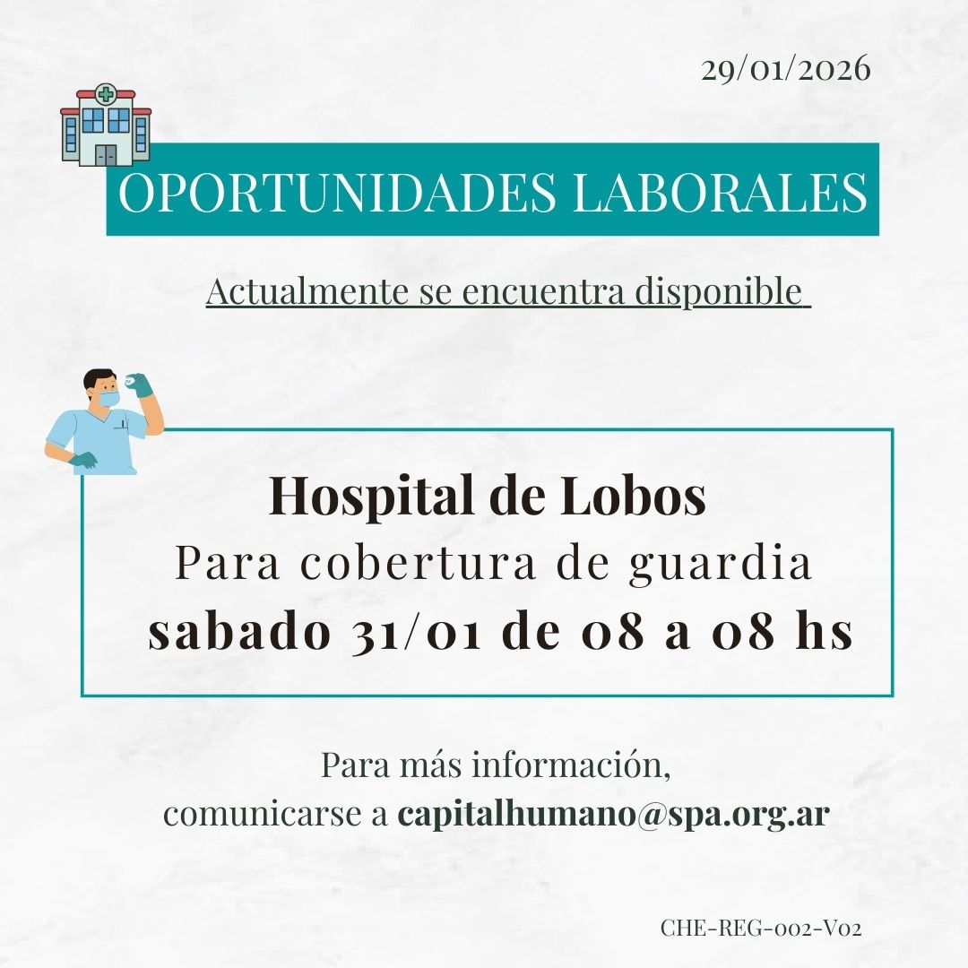 ¡Oportunidades laborales: sabado 31/1!