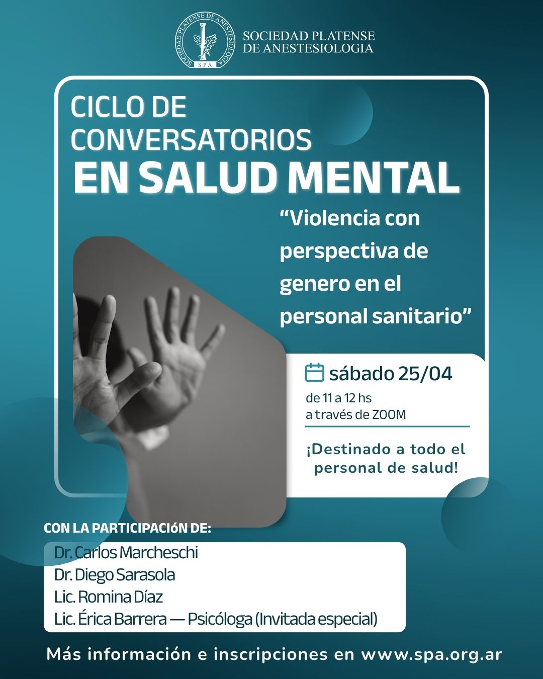 Conversatorio en salud mental: Violencia con perspectiva de género en el personal sanitario
