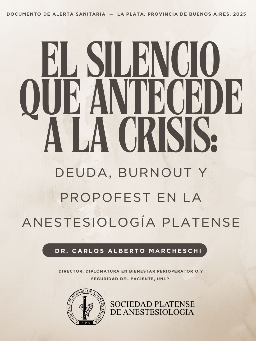 El bienestar sanitario como eje de la seguridad: Una alerta necesaria